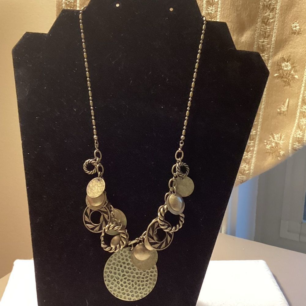 Oxidized Brasstone Necklace